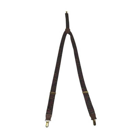 Made In England Suspenders Paisley VTG Clip on  Stretch Adjustable Preppy - Picture 1 of 10